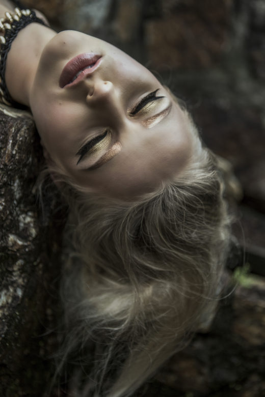 beautiful makeup on Taylah model in the fashion Editorial