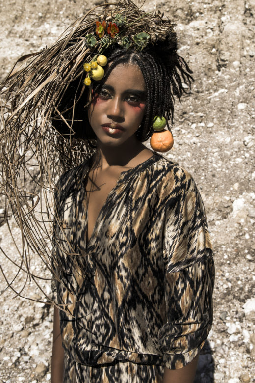 model omo tribe inspired makeup , unique fashion photography