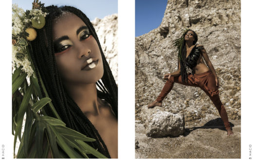 TerraLuna Editorial for Lisa Brown designs on Hacid magazine omo tribe