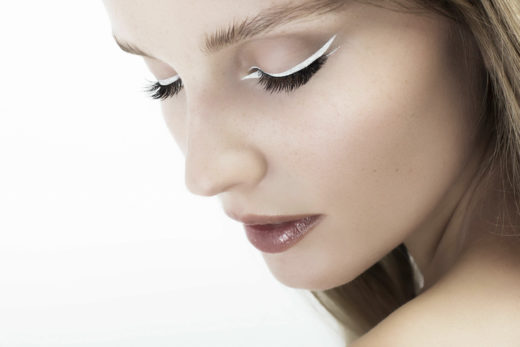 metallic eyeshadows silver liner beauty shoot